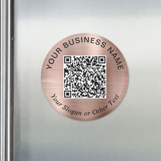 Aimant Code QR Entreprise Rose Gold Promotionnel