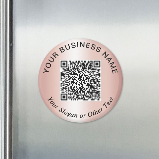 Aimant Code QR Entreprise Rose Gold Promotionnel