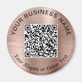 Aimant Code QR Entreprise Rose Gold Promotionnel (Devant)
