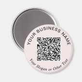 Aimant Code QR Entreprise Rose Promotionnel (Recto/Verso)