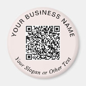 Aimant Code QR Entreprise Rose Promotionnel (Devant)
