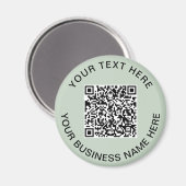 Aimant Code QR Entreprise Sage Vert Promotionnel (Recto/Verso)