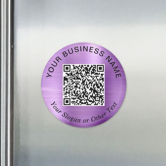 Aimant Code QR Entreprise Violet Promotionnel