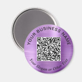 Aimant Code QR Entreprise Violet Promotionnel (Recto/Verso)