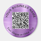 Aimant Code QR Entreprise Violet Promotionnel (Devant)