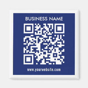 Aimant Code QR (généré instantanément) modifiable Bleu
