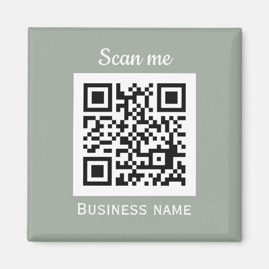 Aimant Code QR Logo Professionnel Sage Green (Devant)