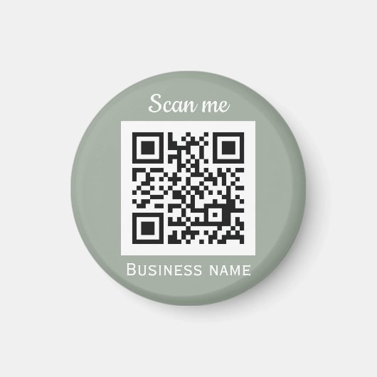 Aimant Code QR Logo Professionnel Sage Green (Devant)