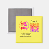 Aimant Code QR minimal simple ajouter un logo scanner nom (Recto/Verso)
