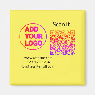 Aimant Code QR minimal simple ajouter un logo scanner nom