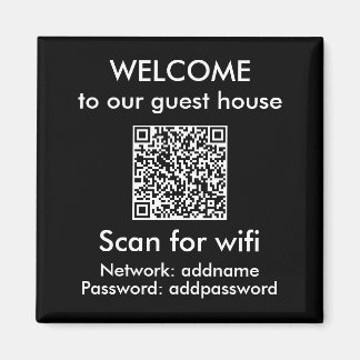 Aimant Code QR moderne Connexion Wi-Fi Airbnb Location Ho