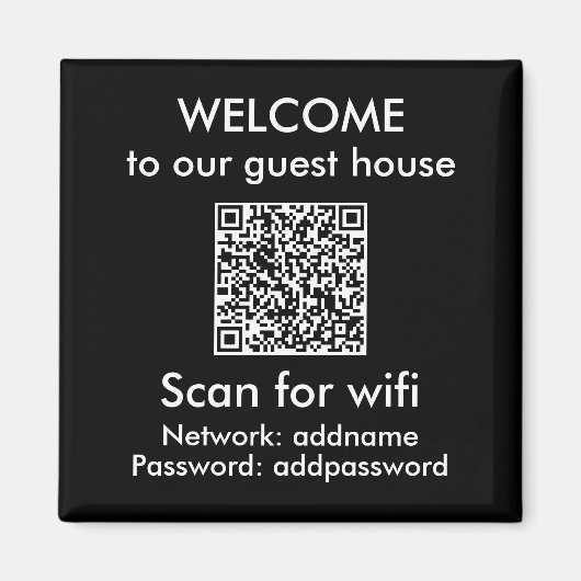 Aimant Code QR moderne Connexion Wi-Fi Airbnb Location Ho (Devant)
