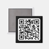Aimant Code QR moderne éditable | Noir Blanc ou toute cou (Recto/Verso)