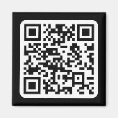 Aimant Code QR moderne éditable | Noir Blanc ou toute cou (Devant)