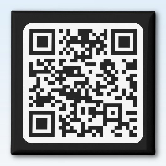Aimant Code QR moderne éditable | Noir Blanc ou toute cou
