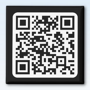 Aimant Code QR moderne modifiable   Blanc noir ou toute c
