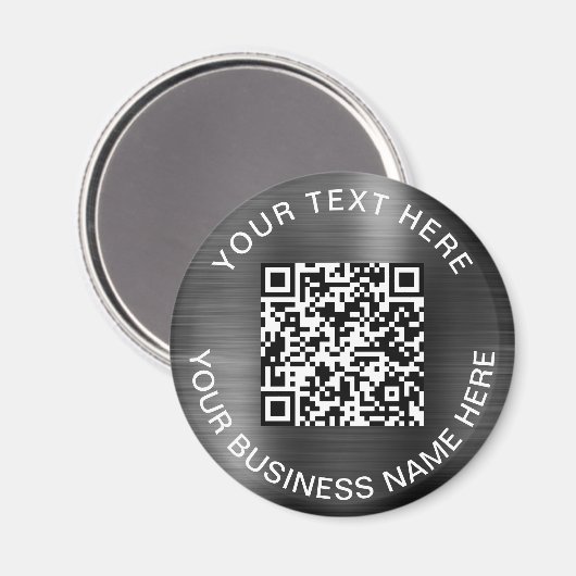 Aimant Code QR moderne promotion Argent (Recto/Verso)