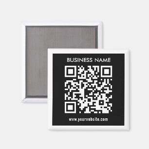 Aimant Code QR modifiable (généré instantanément)   Noir