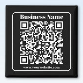 Aimant Code QR modifiable noir et blanc style moderne rét