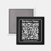 Aimant Code QR modifiable noir et blanc style moderne rét (Recto/Verso)
