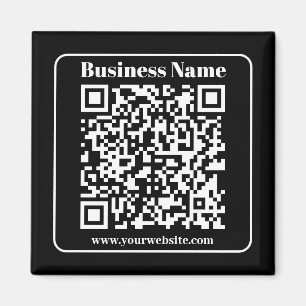 Aimant Code QR modifiable noir et blanc style moderne rét