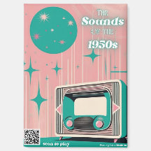 Aimant Code QR Musique des Années 50 Cadeau pour D