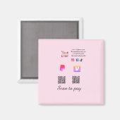 Aimant Code QR PayPal venmo scan pay ajouter médias socia (Recto/Verso)