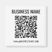 Aimant Code QR personnalisable et nom commercial (Devant)