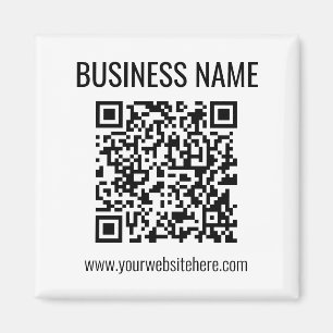 Aimant Code QR personnalisable et nom commercial