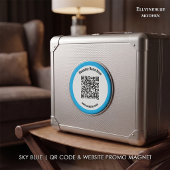 Aimant Code QR personnalisé bleu ciel & Promotion de site