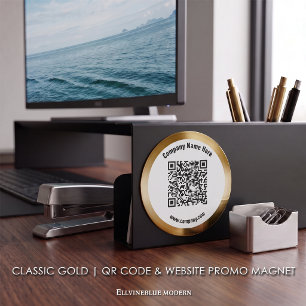 Aimant Code QR personnalisé Classique Or & Promotion de s