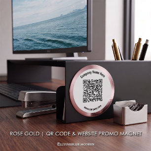 Aimant Code QR personnalisé Rose Gold & Promotion de site