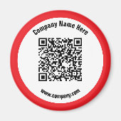 Aimant Code QR personnalisé rouge et promotion de site We (Devant)