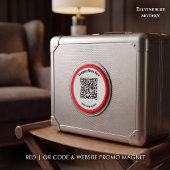 Aimant Code QR personnalisé rouge et promotion de site We