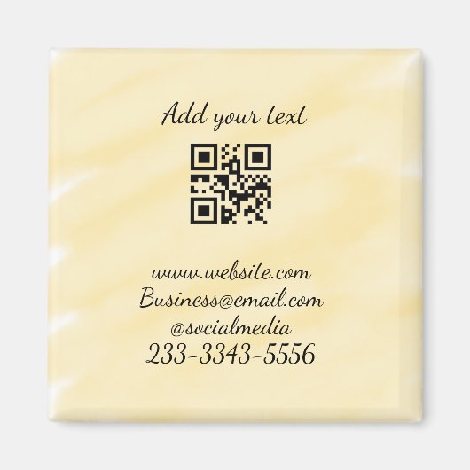 Aimant code QR personnalisé simple ajouter votre nom text (Devant)