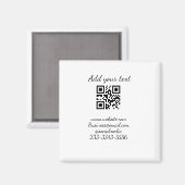 Aimant code QR personnalisé simple ajouter votre nom text (Recto/Verso)