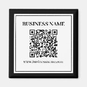 Aimant Code QR professionnel | Noir & Blanc (Devant)