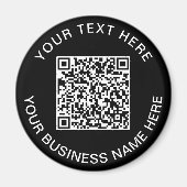 Aimant Code QR promotionnel noir (Devant)