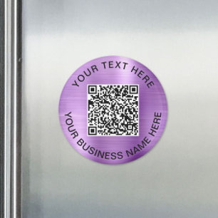 Aimant Code QR Promotionnel Violet