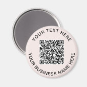 Aimant Code QR rose Entreprise Promotionnel (Recto/Verso)