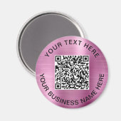 Aimant Code QR rose Entreprise Promotionnel (Recto/Verso)