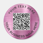 Aimant Code QR rose Entreprise Promotionnel (Devant)