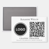 Aimant Code QR Round Logo Business Company Large (Recto/Verso)