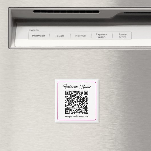 Aimant Code QR scannable avec écriture manuscrite cursive (In Situ (Lave-vaisselle))