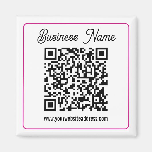 Aimant Code QR scannable avec écriture manuscrite cursive (Devant)