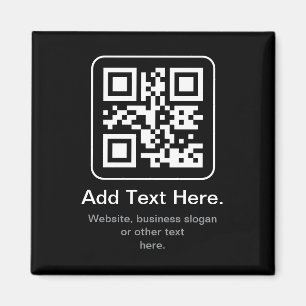 Aimant Code QR scannable moderne Noir Blanc & Gris
