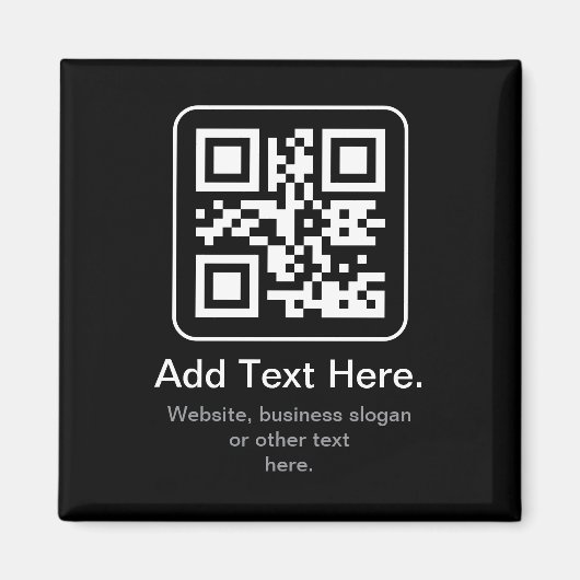 Aimant Code QR scannable moderne | Noir Blanc & Gris (Devant)