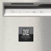 Aimant Code QR scannable moderne | Noir Gris & Blanc (In Situ (Lave-vaisselle))