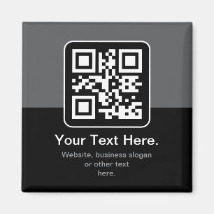 Aimant Code QR scannable moderne Noir Gris & Blanc