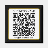Aimant Code QR scannable modifiable + Nom de votre entrep (Devant)